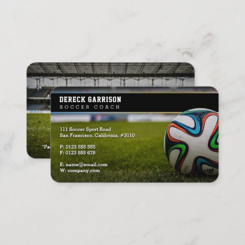 Soccer Coach  Professional Instructor Business Card