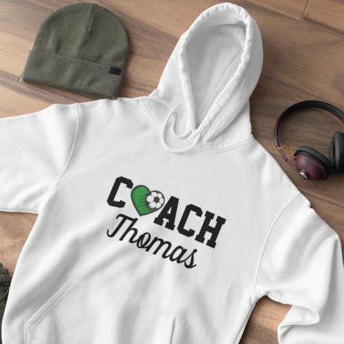Soccer Coach Professional Name  Heart Ball Cool Hoodie