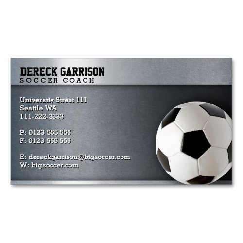 Soccer Coach  Professional Sports Business Card Magnet