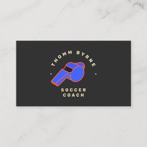 Soccer Coach   Referee Whistle Business Card