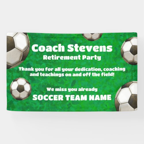 Soccer Coach Retirement Party  Banner