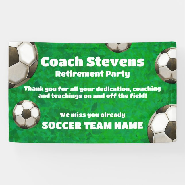 Soccer Coach Retirement Party  Banner (Horizontal)