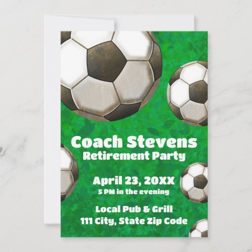 Soccer Coach Retirement Party  Invitation
