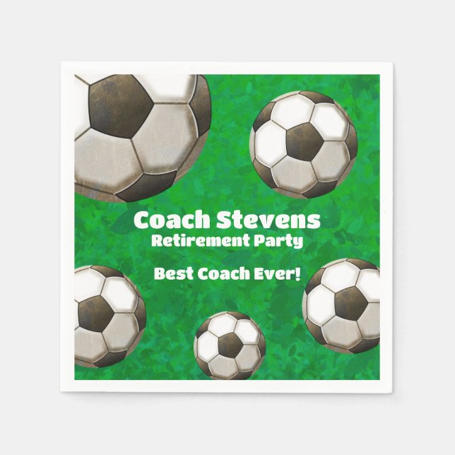 Soccer Coach Retirement Party  Napkins (Front)