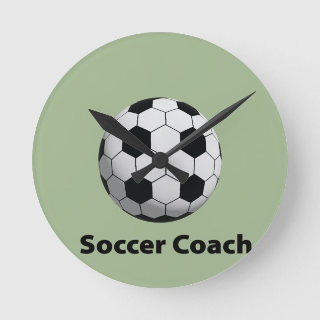 Soccer Coach Round Clock (Front)