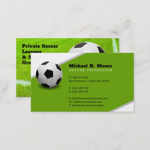 Soccer Coach  Sports Gifts Green Business Card