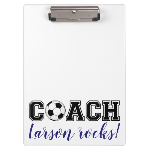 Soccer coach sports team thank you gift clipboard