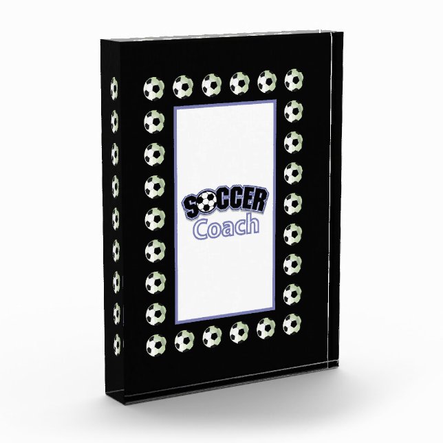 Soccer Coach Thank You, Balls Acrylic Award (Left)