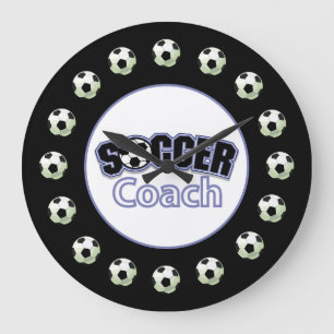 Soccer Coach Thank You, Balls Large Clock