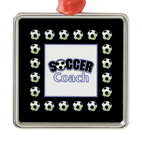 Soccer Coach Thank You, Balls Metal Ornament