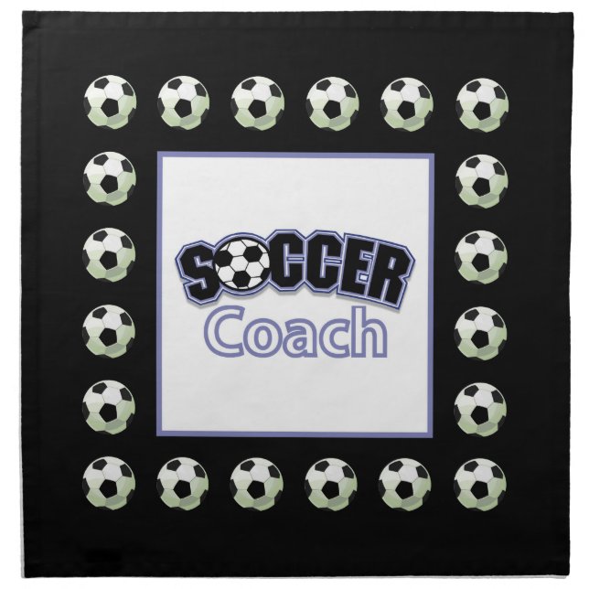 Soccer Coach Thank You, Balls Napkin (Front)