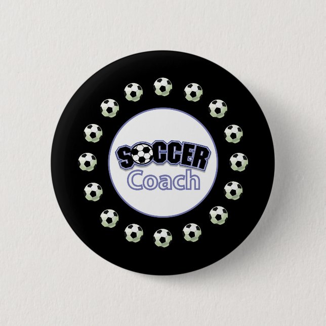 Soccer Coach Thank You, Balls Pinback Button (Front)