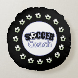 Soccer Coach Thank You, Balls Round Pillow