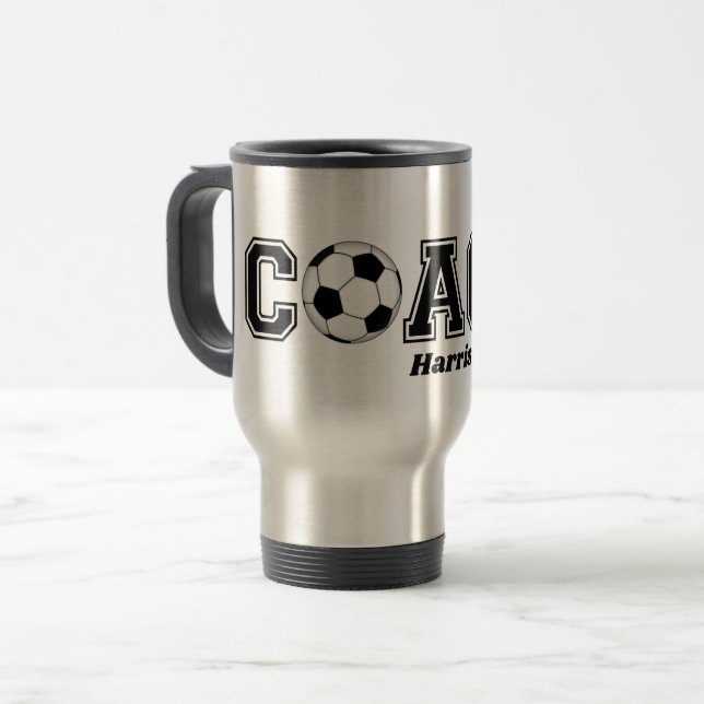 Soccer coach thank you gift coffee tea mug (Front Left)