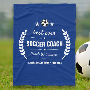 Soccer Coach Thank You Gift From Team Personalized Fleece Blanket