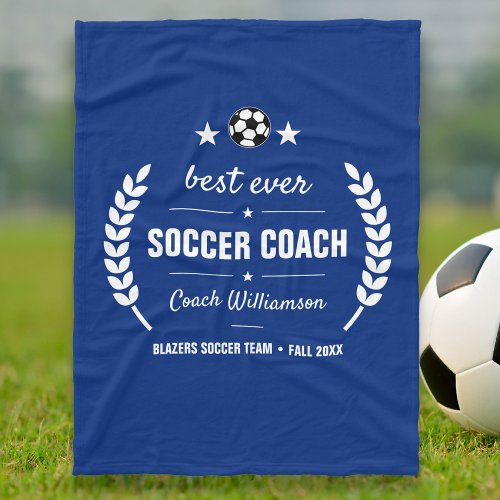 Soccer Coach Thank You Gift From Team Personalized Fleece Blanket