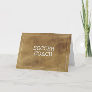 Soccer Coach Thanks Definition Simple Brown Grunge Card