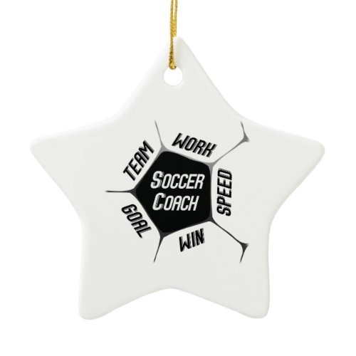 Soccer Coach Thanks Large Ball Ceramic Ornament