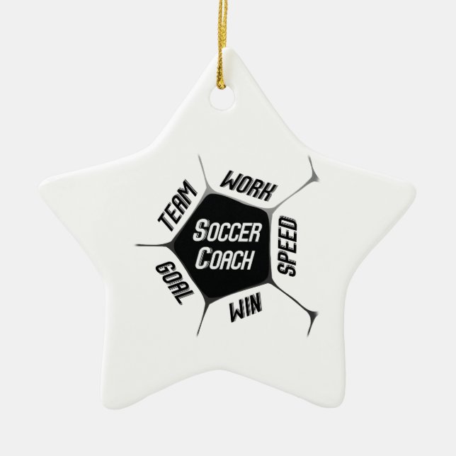 Soccer Coach Thanks Large Ball Ceramic Ornament (Front)