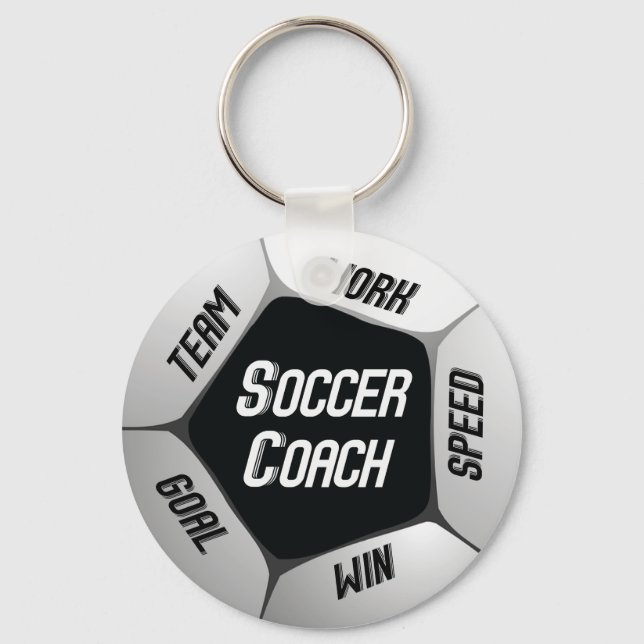 Soccer Coach Thanks Large Ball Keychain (Front)