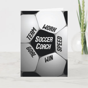 Soccer Coach Thanks Large Ball Letterpress Thank You Card