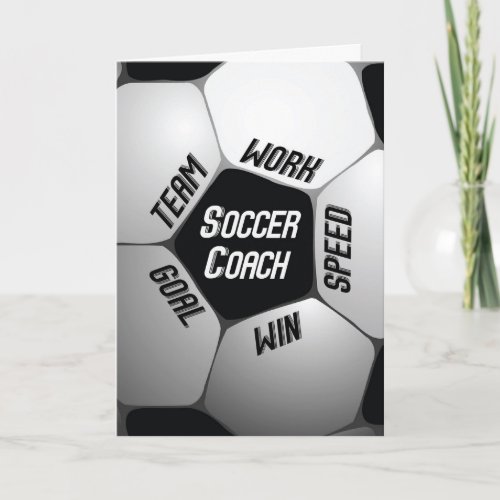 Soccer Coach Thanks Large Ball Thank You Card