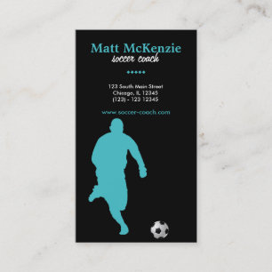 Soccer Coach (Turquoise) Business Card