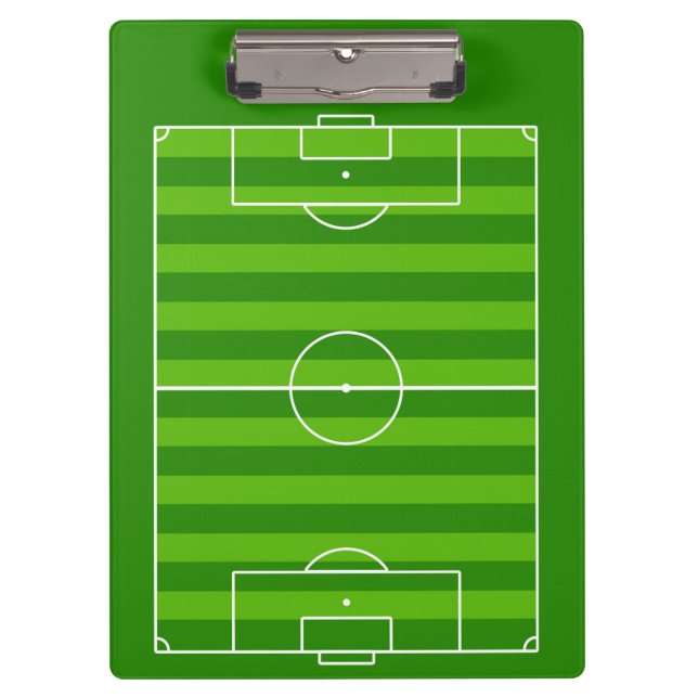 Soccer Coach's Custom Soccer Field / Pitch Sports Clipboard (Front)