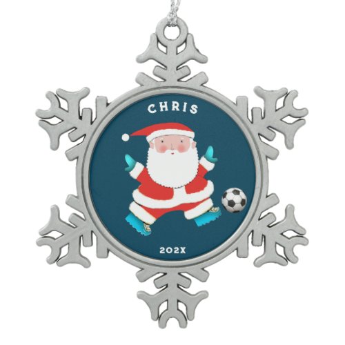 Soccer Collectible Snowflake Pewter Christmas Ornament