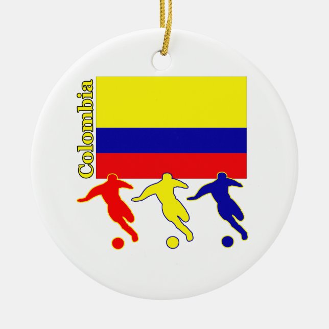 Soccer Colombia Ceramic Ornament (Front)