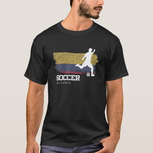 Soccer Colombia Flag Football Team Soccer Player T_Shirt