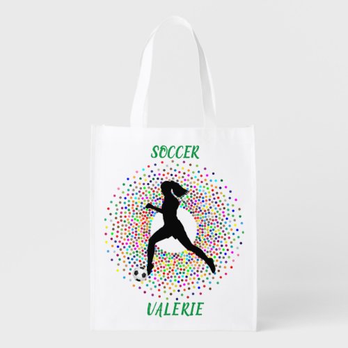 Soccer Color Burst Reusable Grocery Bag