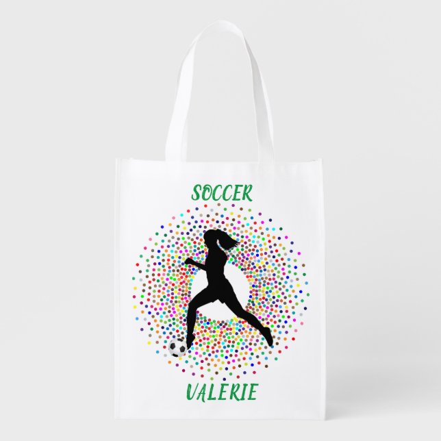 Soccer Color Burst Reusable Grocery Bag (Front)