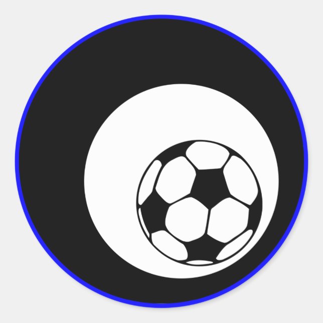 soccer : color customizable : classic round sticker (Front)