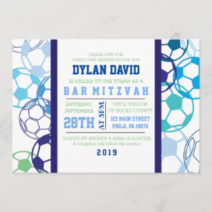 SOCCER COLORED Bar Mitzvah Invitation