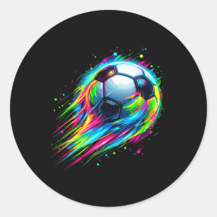 Soccer Colorful Tie Dye Soccer Byll Classic Round Sticker