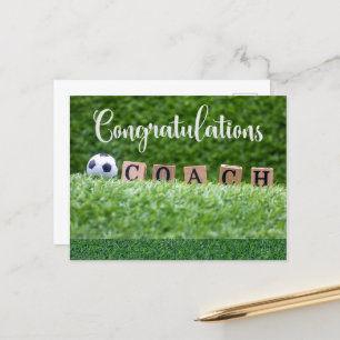 Soccer Congratulations for coach Postcard