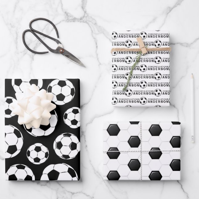 Soccer Congratulations Wrapping Paper Sheets  (Front)