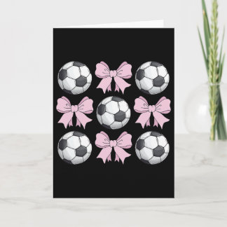 Soccer Coquette Bow Cute Soccer Graphic For Girls Card