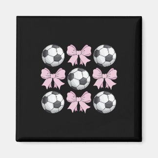 Soccer Coquette Bow Cute Soccer Graphic For Girls Magnet