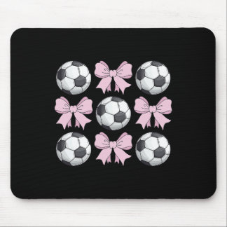 Soccer Coquette Bow Cute Soccer Graphic For Girls Mouse Pad