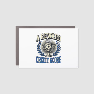 Soccer Credit Score Vintage Trophy Car Magnet