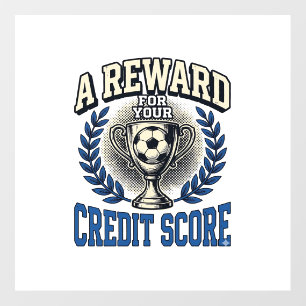 Soccer Credit Score Vintage Trophy Floor Decals