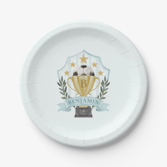 Soccer Crest  Paper Plates (Front)