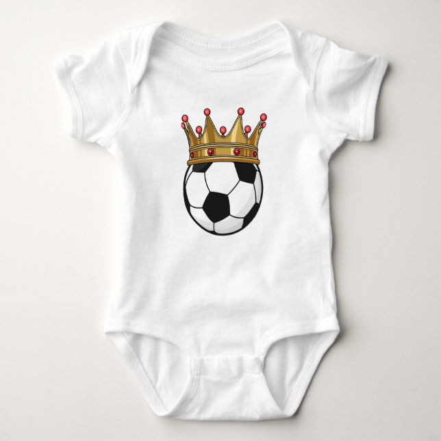 Soccer Crown King Baby Bodysuit (Front)