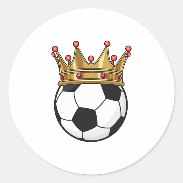 Soccer Crown King Classic Round Sticker (Front)