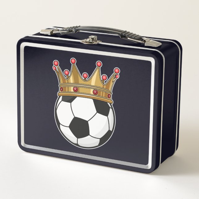 Soccer Crown King Metal Lunch Box (Front)