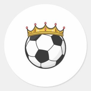 Soccer Crown Queen Classic Round Sticker