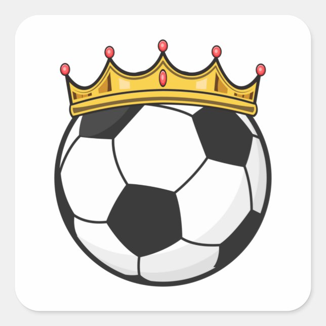 Soccer Crown Queen Square Sticker (Front)