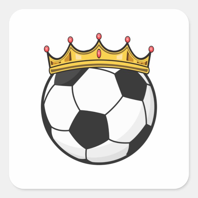Soccer Crown Queen Square Sticker (Front)